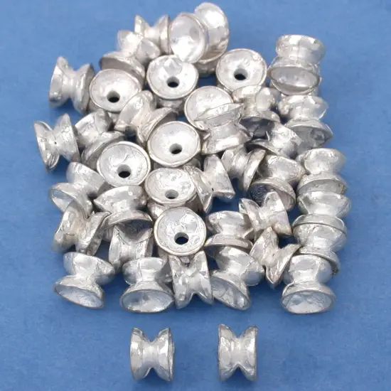15g Hourglass Beads Silver Plt Beading 4.5mm Approx 45 {1}