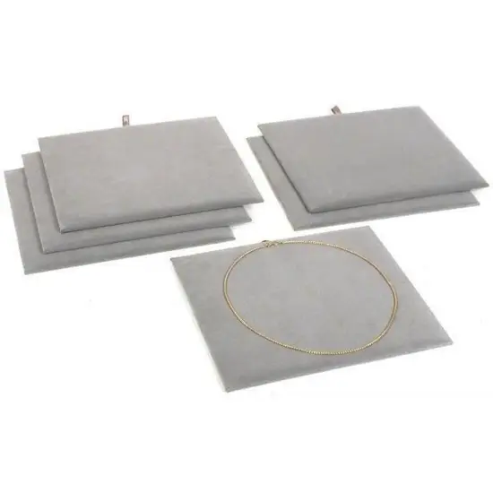 6 Jewelry Display Pad Tray Insert Gray Velvet Showcase {1}