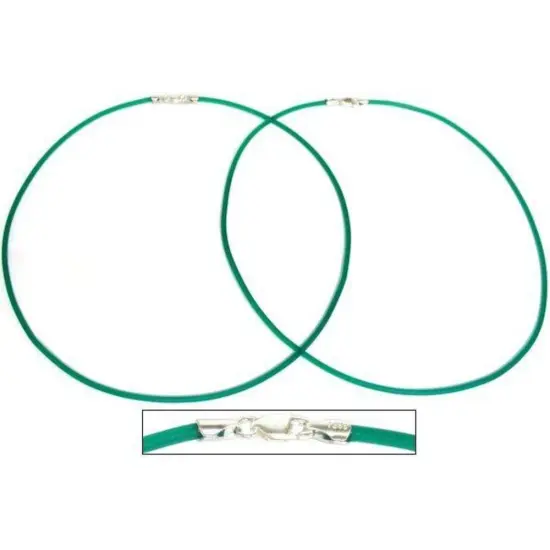 Rubber Cord Necklaces Green 16" 2Pcs {1}