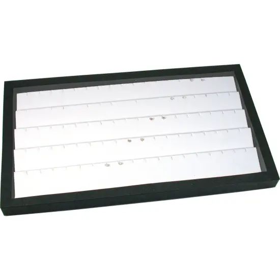 Jewelry Box Display Case Holds 45 Pairs of Earrings White New {2}