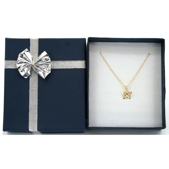 14K Gold Butterfly Charm with 18" Gold Cable Chain & Gift Box {1}