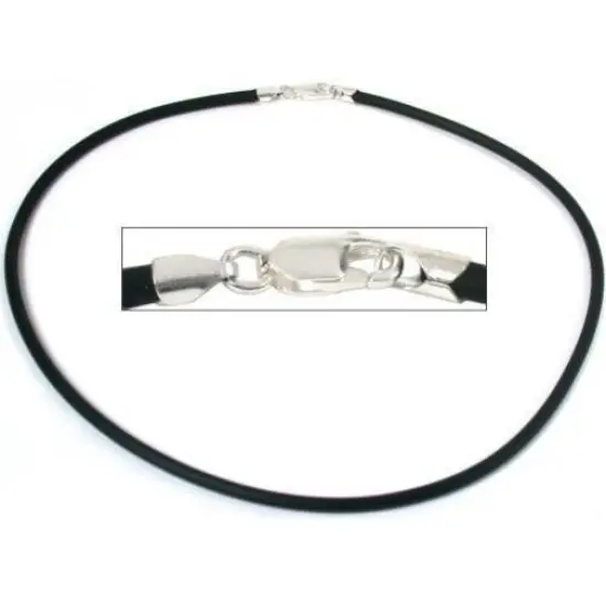 Rubber Cord Necklaces Black 16" 3Pcs {2}