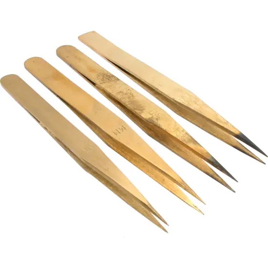 4 Anti-Magnetic Tweezers Pocket Watch Battery Tools {1}