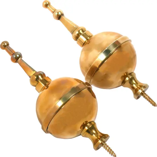 2 Finial Spire Clock Repair Part Brass Round 4 1/4" {1}