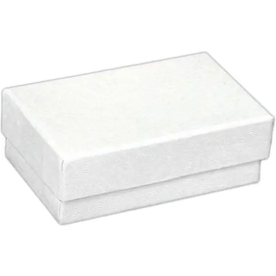 100 White Swirl Charm Cotton Boxes Pendant Gift Displays 2 5/8" {2}