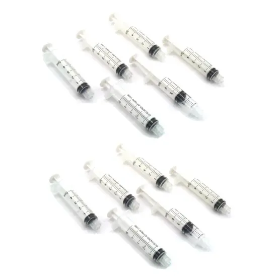 12 Plastic Syringe Liquid Lubricant Measuring Tool 5 ml {1}