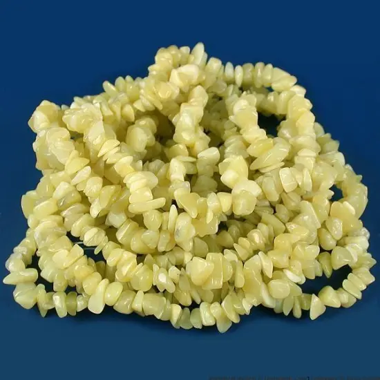 Green Jade Chip Beads Gemstone Beading 34" Strand {1}