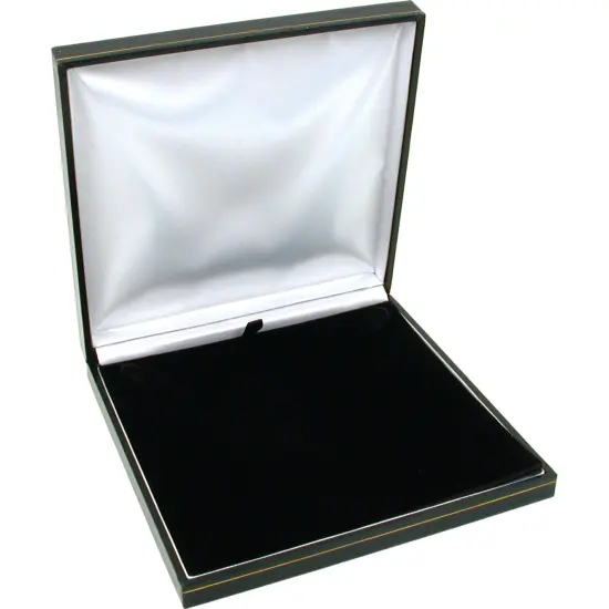 3 Black Leather Necklace Gift Box Jewelry Case Display {2}
