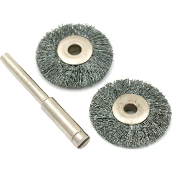 6 Steel Wheel Wire Brushes Mandrel Gunsmith {2}