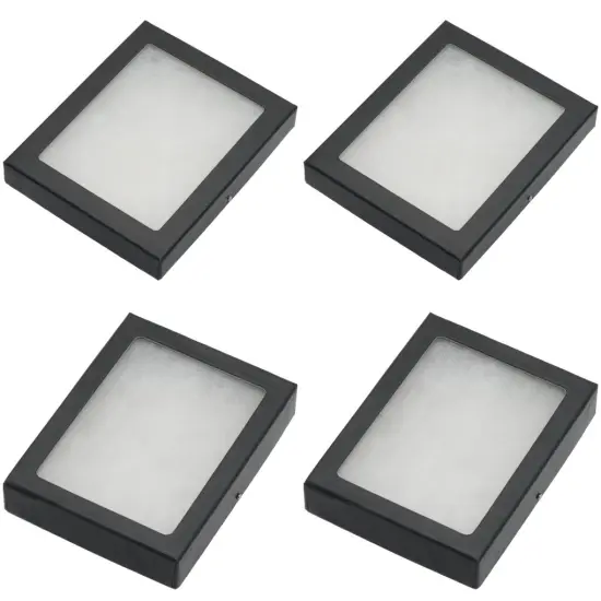 4 Display Cases Mount Frame Case 3/4" Depth w/ Glass Top 2 5x4" & 2 4x3" {1}