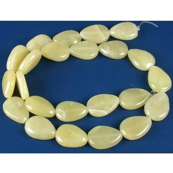 Lemon Jade Pear Beads Natural Gemstone 13x18mm 1 Strand {1}