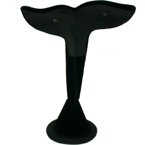 Black Velvet Leaf Earring Display Stand Showcase 5" {2}