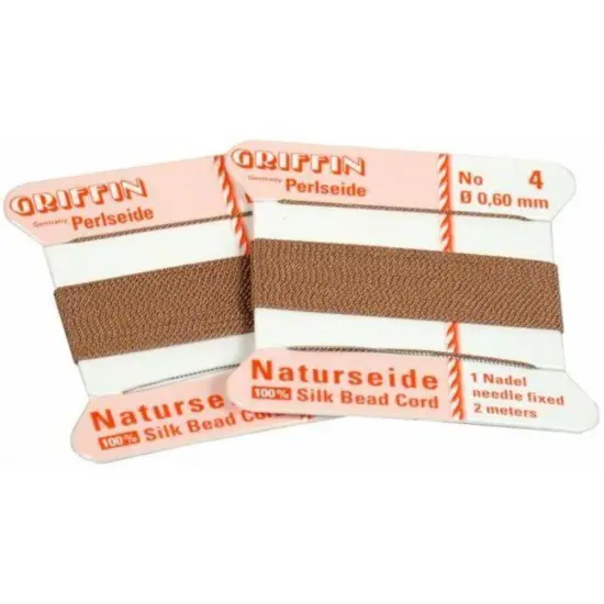 Silk Griffin Bead Stringing Cord #4 Tan 2Pcs {1}