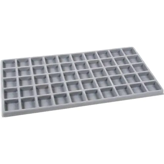 Black Glass Top Jewelry Case w/ 1 Gray 50-Slot Plastic Tray (Single metal latch) {3}