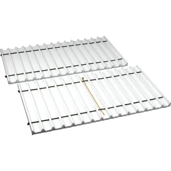 2 15 Slot White Leather Bracelet Watch Tray Displays {1}