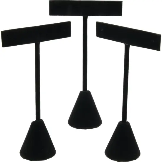 3 Earring T Stand Black Velvet Showcase Display 4.75" {1}