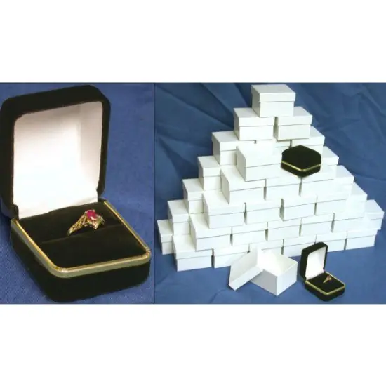 Black Velvet Ring Jewelry Gift Boxes 48 {1}