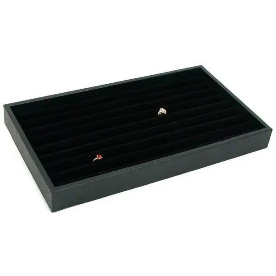 Black Velvet Ring Display Jewelry Showcase Counter Tray {1}
