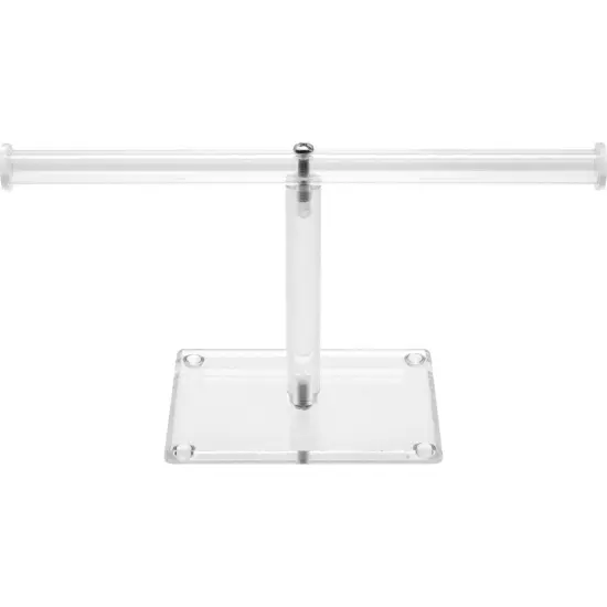 Clear Acrylic 2 Tier T-Bar &Round T-Bar 10" Jewelry Display Stands Kit 2 Pcs {4}