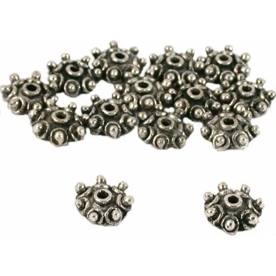 Bali Bead Caps Antique Silver Plated 10.5mm Approx 14 {1}
