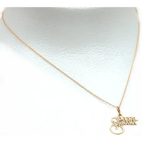 14K Gold Special Nana Charm & 18" Chain {1}