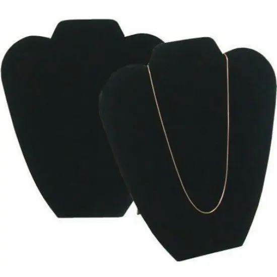 2 Black Velvet Necklace Chain Easel Bust Display 8 5/8" {1}
