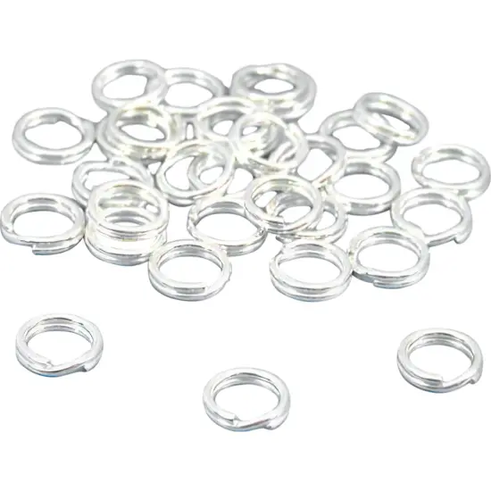 15 Sterling Silver Charms Jewelry Split Rings 6mm {1}