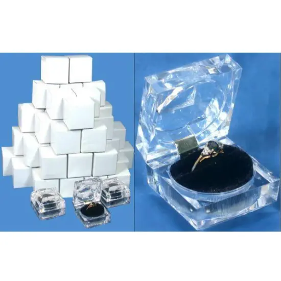 48 Large Mens Crystal Ring Jewelry Gift Boxes {1}