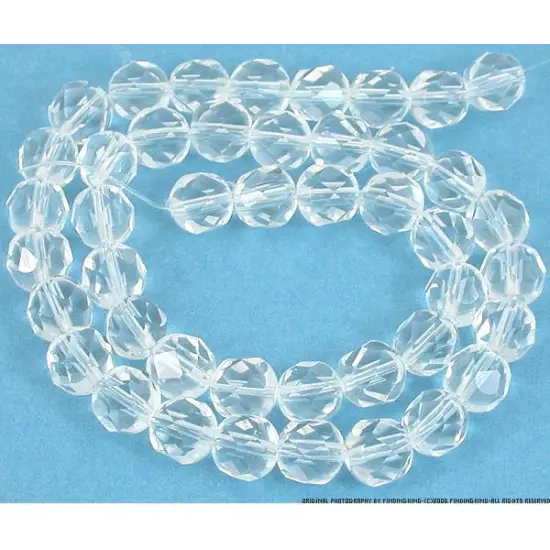 Round Faceted Fire Polished Chinese Crystal Beads Clear 8mm 1 Strand {1}