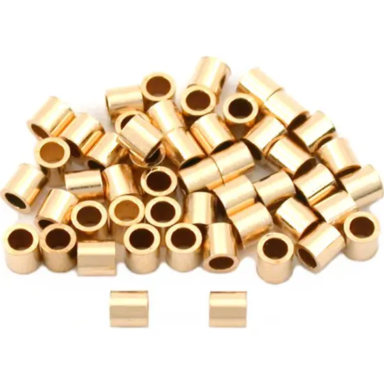 50 Gold Filled Tube Crimp Beads Jewelry Beading 2mm {1}