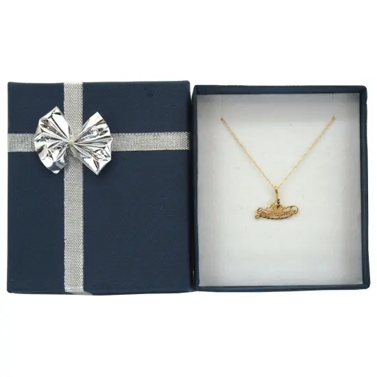 14K Gold #1 Grandma Charm with 18" Gold Cable Chain & Gift Box {1}
