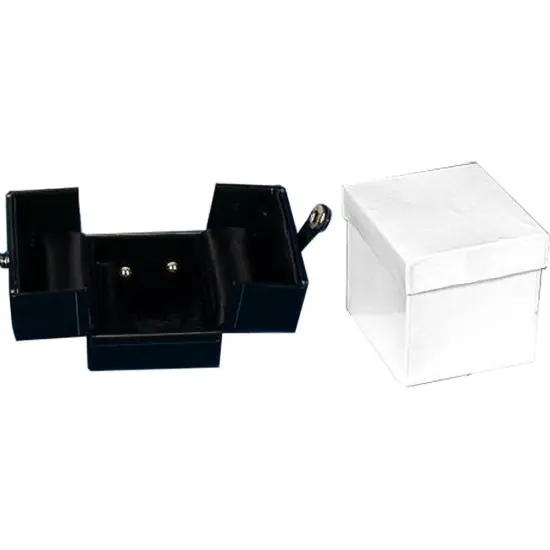 12 Black Leather Earring Gift Boxes Display Snap Lid {2}