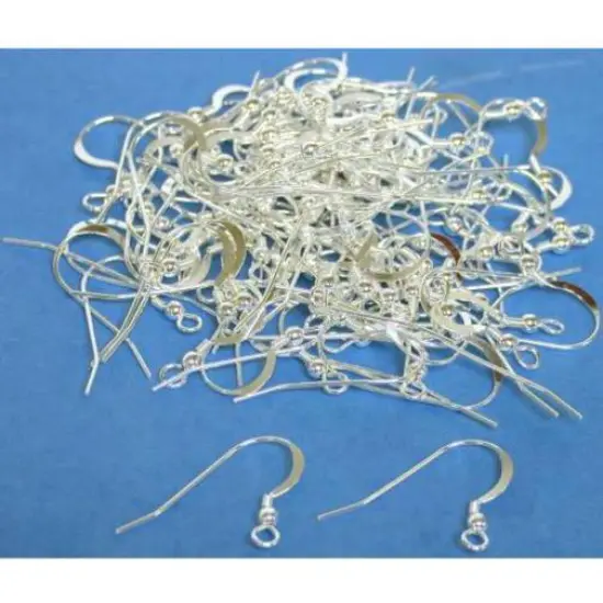 100 Fish Hook Hoops Sterling Silver Earrings 24 Gauge {1}