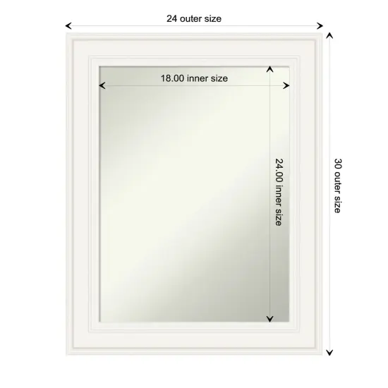 Amanti Art Non-Beveled Wall Mirror, Ridge Black Frame Ridge White Frame {1}