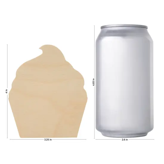 Cupcake Tiered Tray Decor 4", Chunky Blank Wood Shape for Crafts | Woodpeckers {7}