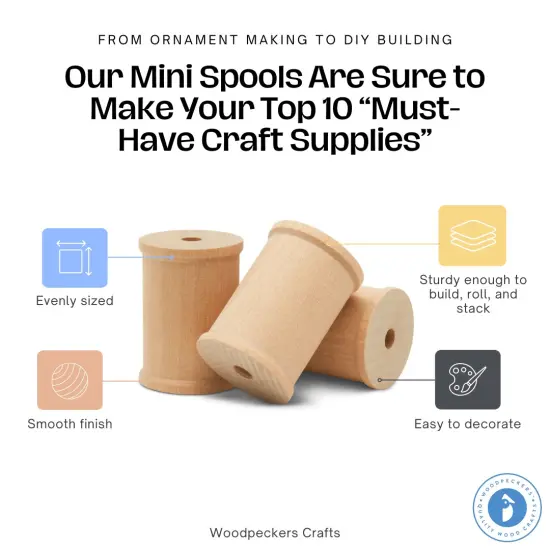 Wood Spools, Multiple Sizes Available, Unfinished, for Crafts & DIY Projects | Woodpeckers {8}