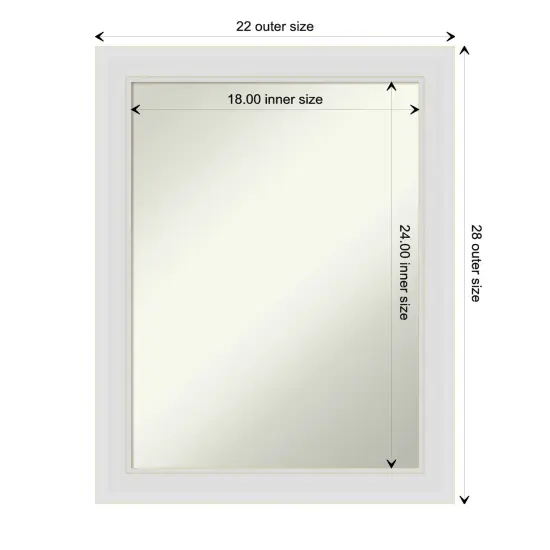 Amanti Art Non-Beveled Wall Mirror, Flair Polished Nickel Frame Flair Soft White {1}