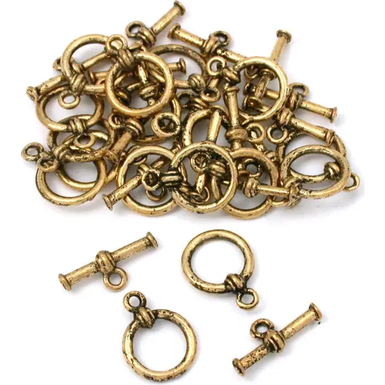 Bali Toggle Clasp Antique Gold Plated 15mm Approx 17 {1}