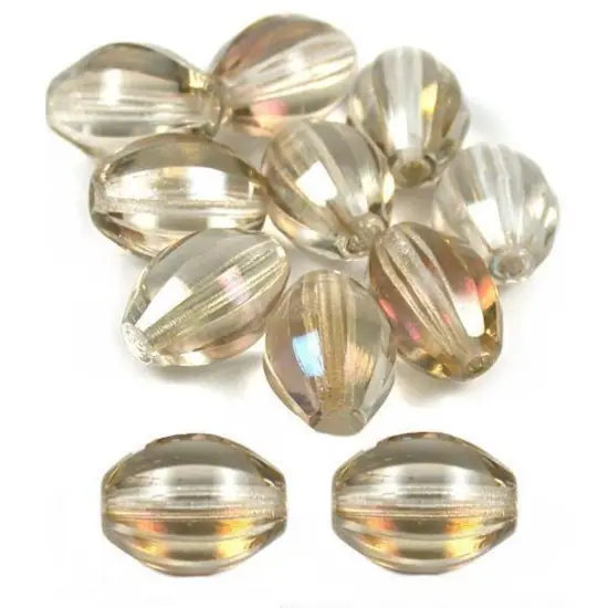 10 Clariat Faceted Glass Oval Beads 10mm {1}