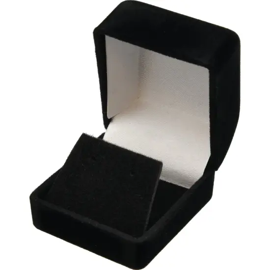 2 Black Flocked Earring Gift Boxes Jewelry Box {5}