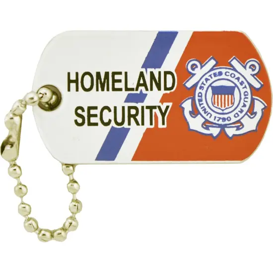 United States Coast Guard USCG Homeland Security Dog Tag Pin 1" {1}