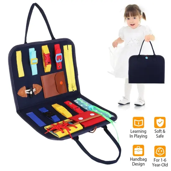 Kids Activity Preschool Learning Toys | Busy Sensory Game - Perfect Montessori Educational Gift for 1-6 Years Old Baby, Toddler, Girls, Boys - Type A {1}