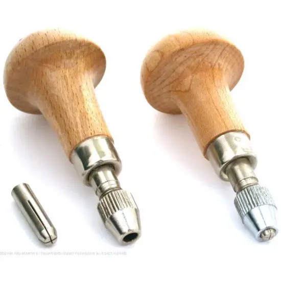 2 Pocket Watch Pin Vise Wood Handle Drill Broach Tool {1}