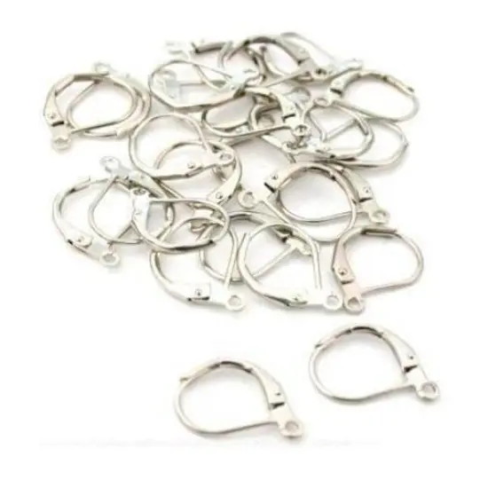 26 Lever Back Earring Parts Nickel Plated Jewelry {1}