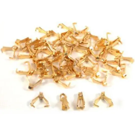48 Bails Gold Plated Connectors Necklace Chain Parts {1}