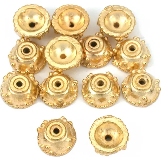 Bali Rope Bead End Caps Gold Plated 9.5mm Approx 12Pcs {1}