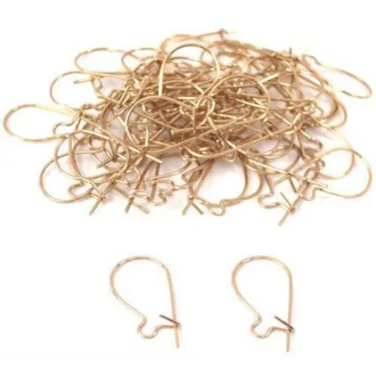 60 Gold Plated Earring Wires Kidney Jewelry 22 Gauge {1}