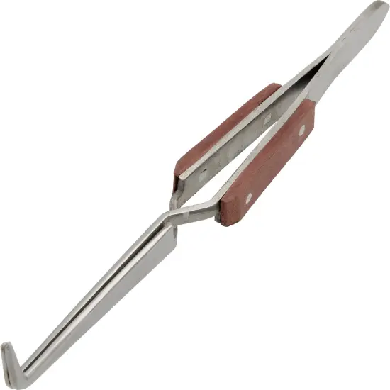 Curved Tip Tweezers Cross Lock Jewelers Soldering Tool {1}