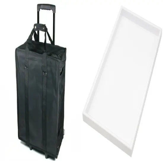 Large Black Jewelry Display Travel Case w/ 17 White Plastic Trays {1}