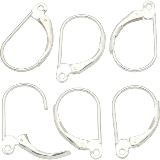 6 Lever Back Earrings Sterling Silver Earwire Parts {1}